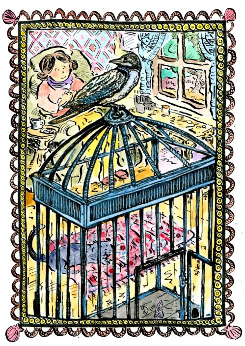 lady & bird cage001